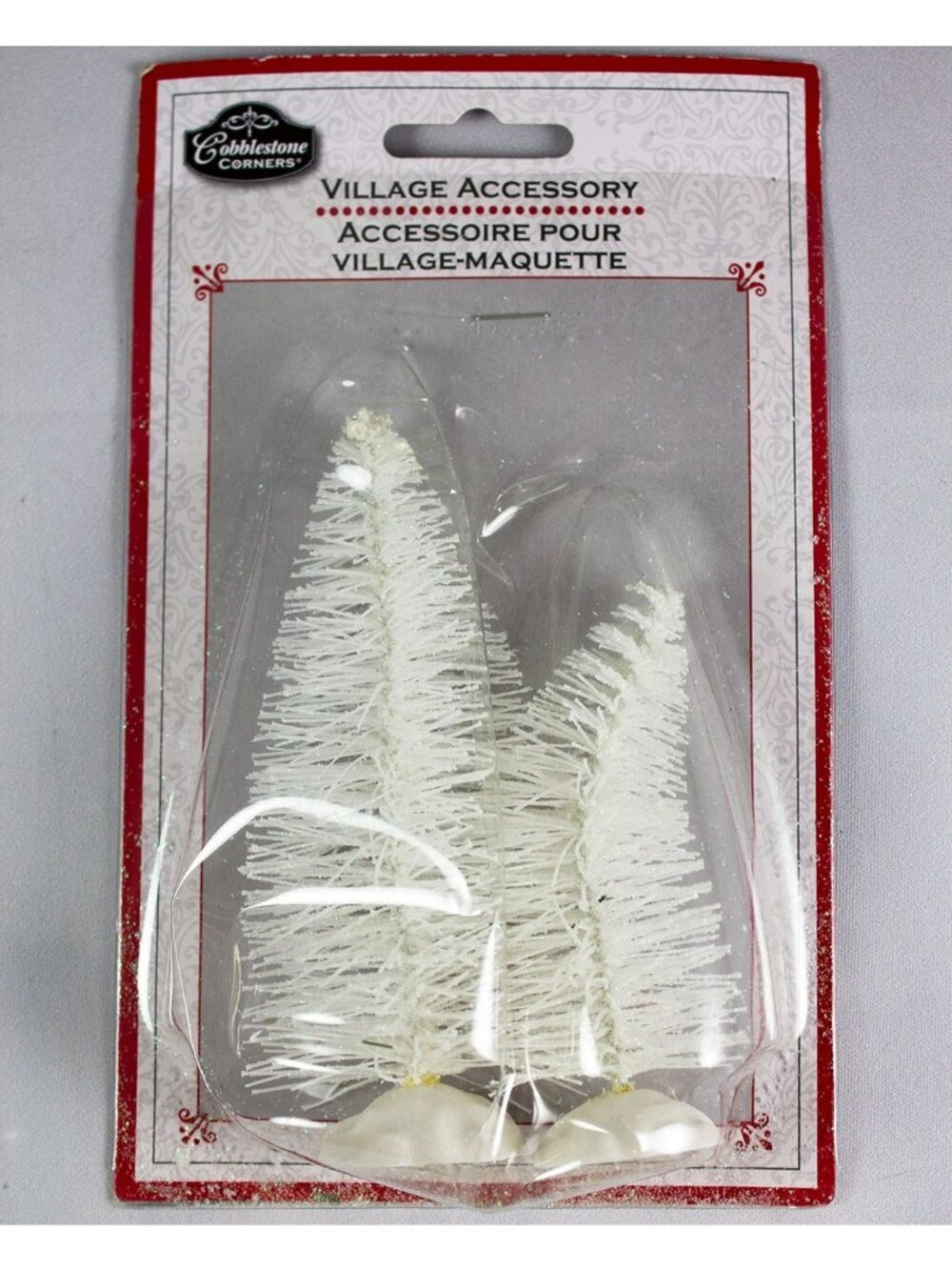 Cobblestone Corners Village Accessory White Pine Fir Trees Christmas Decor NEW